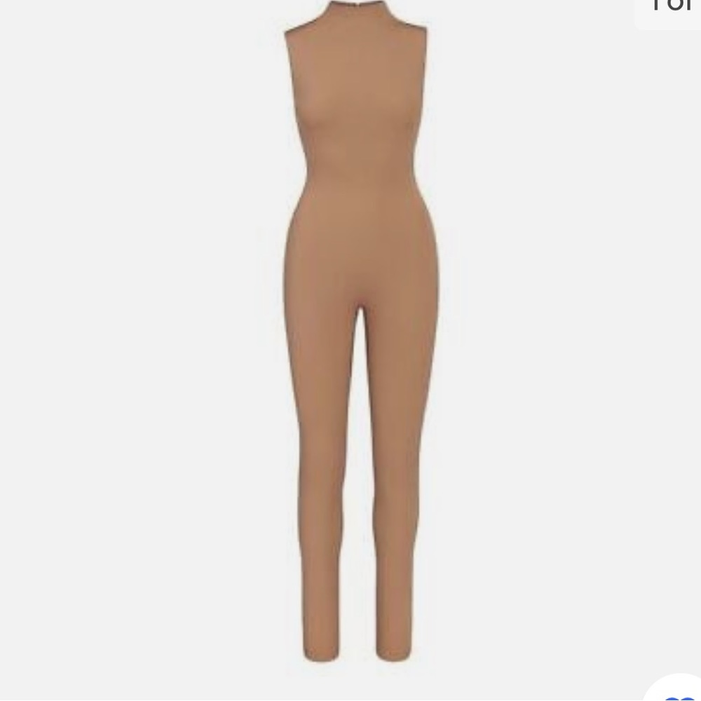All-In-One Mock Neck Sleeveless Onesie color is Sienna